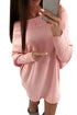 Sexy Pink Stylish Long Sleeve Baggy Sweater Dress
